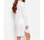 Белое платье платье-рубашка на пуговицах