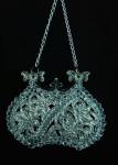 Елочное украшение Сумочка витая, прозрачный с блестками акрил, 2 вида, 7 см.