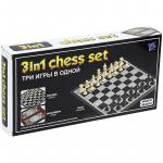 Набор игр 3 в 1 (нарды, шашки, шахматы), пластиковые, магнитные, картонная коробка, 48212