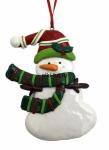 Елочное украшение Снеговик в шарфике, 8*1.5*10.5 см.
