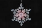 Украшение елочное Снежинка - коралл, цвет розовый, акрил,13 см.