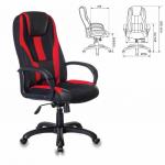 Кресло компьютерное VIKING-9/BL+RED, подушка, экокожа/ткань, черное/красное, ш/к 72421