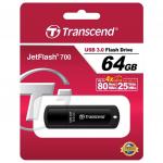 Флэш-диск 64GB TRANSCEND Jetflash 700 USB 3.0, черный, TS64GJF700