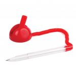 Ручка шариковая настольная BRAUBERG Стенд-Пен, СИНЯЯ, пружинка, корпус красный, 0,5мм, 141349