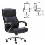 Кресло офисное BRABIX PREMIUM Total HD-006, НАГРУЗКА до 180 кг, экокожа, хром, черное, 531933