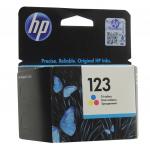 Картридж струйный HP (F6V16AE) Deskjet 2130, №123, цветной, ориг, ресурс 100 стр.
