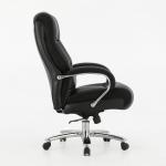 Кресло офисное BRABIX PREMIUM Bomer HD-007, НАГРУЗКА до 250 кг, рецикл. кожа, хром, черное, 531939
