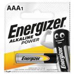 Батарейка ENERGIZER Alkaline Power,AAA(LR03,24А),алкалин,мизинчиковая,1 шт,в блистере(отрывной блок)