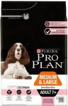 Корм PRO PLAN Medium & Large 7+ OPTI DERMA (комплекс для поддержания здоровья кожи и красоты шерсти) для собак старше 7 лет средних и крупных пород с чувствительной кожей, с лососем, 3 кг