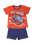 Комплект для мальчика(футболка+шорты) Н001-4966,  индиго+оранжевый