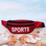 Сумка на пояс "Sports Style", цвет красный, 3 кармана, 36*10*8