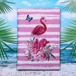 Обложка на паспорт "Travel", Фламинго с цветами, 9,5*13см