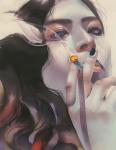 "Девушка с сигаретой" живопись на холсте 40х50см