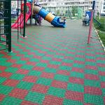 Покрытие для детских площадок и сада пластмассовое ERFOLG Home & Garden, 9 модулей 33х33х1,6 см, максимальная нагрузка на 1м2 80тонн, в упаковке 1м2, терракотовый (Россия)