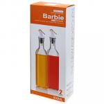 Бутылка для масла стеклянная "Barbie" 500м л, h30,5 см 5,5х5,5 см, набор 2 штуки, подарочная коробка (Китай)