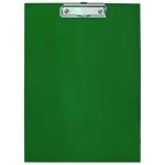 Клип-борд, без крышки, А4, 1 мет. зажим, ламинированная бумага, зеленый цв., INDEX, пакет