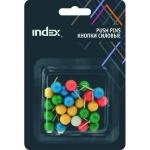 Кнопки силовые, сфера, цветные, пластик, INDEX, (25 шт в уп), блистер с е/п