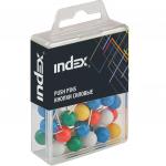 Кнопки силовые, сфера, цветные, пластик, INDEX, (40 шт в уп), пластик. короб. с е/п