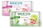 BioCos Влажные салфетки детские уп. 15 (розовые, зеленые)