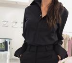 Блузка Luxury Fashion на пуговках сверху black M29