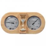 Термометр с гигрометром для бани и сауны Банная станция с песочными часами 18028