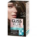 Стойкая краска для волос GLISS KUR Уход & Увлажнение 6-0 Светло-каштановый  142,5 мл