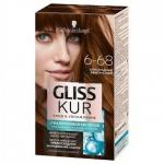 Стойкая краска для волос GLISS KUR Уход & Увлажнение 6-68 Шоколадный каштановый  142,5 мл