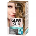 Стойкая краска для волос GLISS KUR Уход & Увлажнение 7-5 Золотистый тёмно-русый  142,5 мл