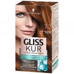 Стойкая краска для волос GLISS KUR Уход & Увлажнение 7-7 Натуральный медный  142,5 мл