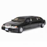 Мод. маш. KINSMART KT7001DH "Lincoln Town Car Stretch Limousine" инерция (1/6шт.) 1:38 Черный б/к