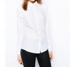 Женская белая приталенная рубашка оптом