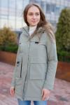 Женская куртка 2097-D205 серо-бежевая