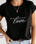 Футболка SIZE PLUS do all things thith LOVE черная A115 NU