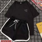 Костюм шорты и черная футболка сердечко SV