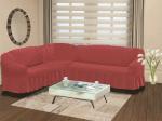 Чехол на диван угловой левосторонний "BULSAN" 2+3, грязно-розовый                             (kr-1907-CHAR006)