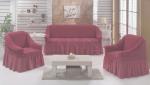Набор чехлов для дивана и кресел "BULSAN" 3+1+1, грязно-розовый                             (kr-1717-CHAR007)