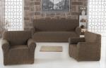 Набор чехлов для дивана "KARNA MILANO" 3+1+1, коричневый                             (kr-102986)