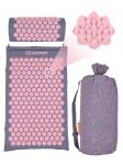 Набор массажный коврик и подушка Comfox Classic серый-розовый