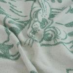 Одеяло детское байковое жаккардовое 100/140 см коты цвет зеленый