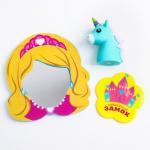 Набор игрушек для ванны "Принцесса": зеркало, резиновая игрушка, мини-коврик