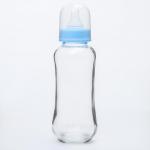 Бутылочка для кормления, стекло, 250 мл., без ручек, цвет МИКС