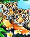 Два тигренка у реки