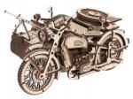 ***Сборная модель из дерева Армия России Мотоцикл с коляской