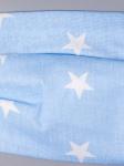 Маска из трикотажного полотна профилактическая, белые звезды, голубой