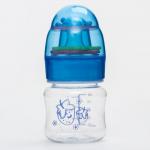 Бутылочка для кормления, крышка-погремушка, 60 мл., цвет голубой