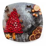 Блюдо сервировочное квадратное New Year Red2, 25*25*1,8CM