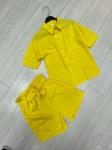 Костюм рубашка и шорты полулен желтый ED111