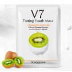 BIOAQUA, Осветляющая и увлажняющая Маска для лица с экстрактом Киви и витаминами Toning Youth Mask V7, 30г