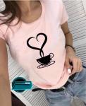 Футболка Love Coffe розовая SN SV