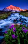 Весенняя река в красочных горах